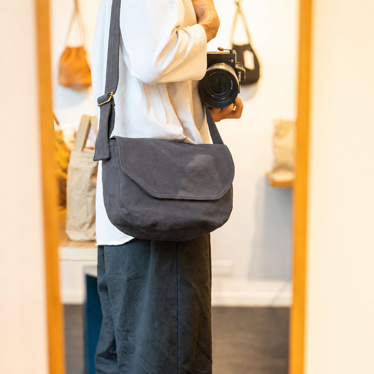 FLAP SHOULDER - charcoal gray -