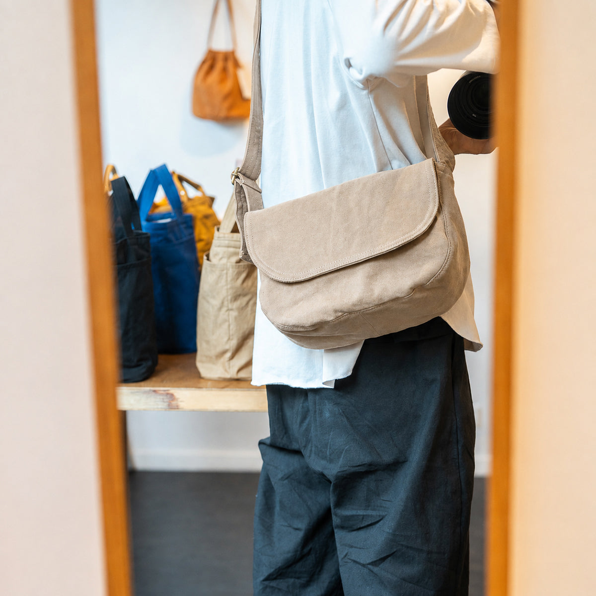 FLAP SHOULDER - beige -