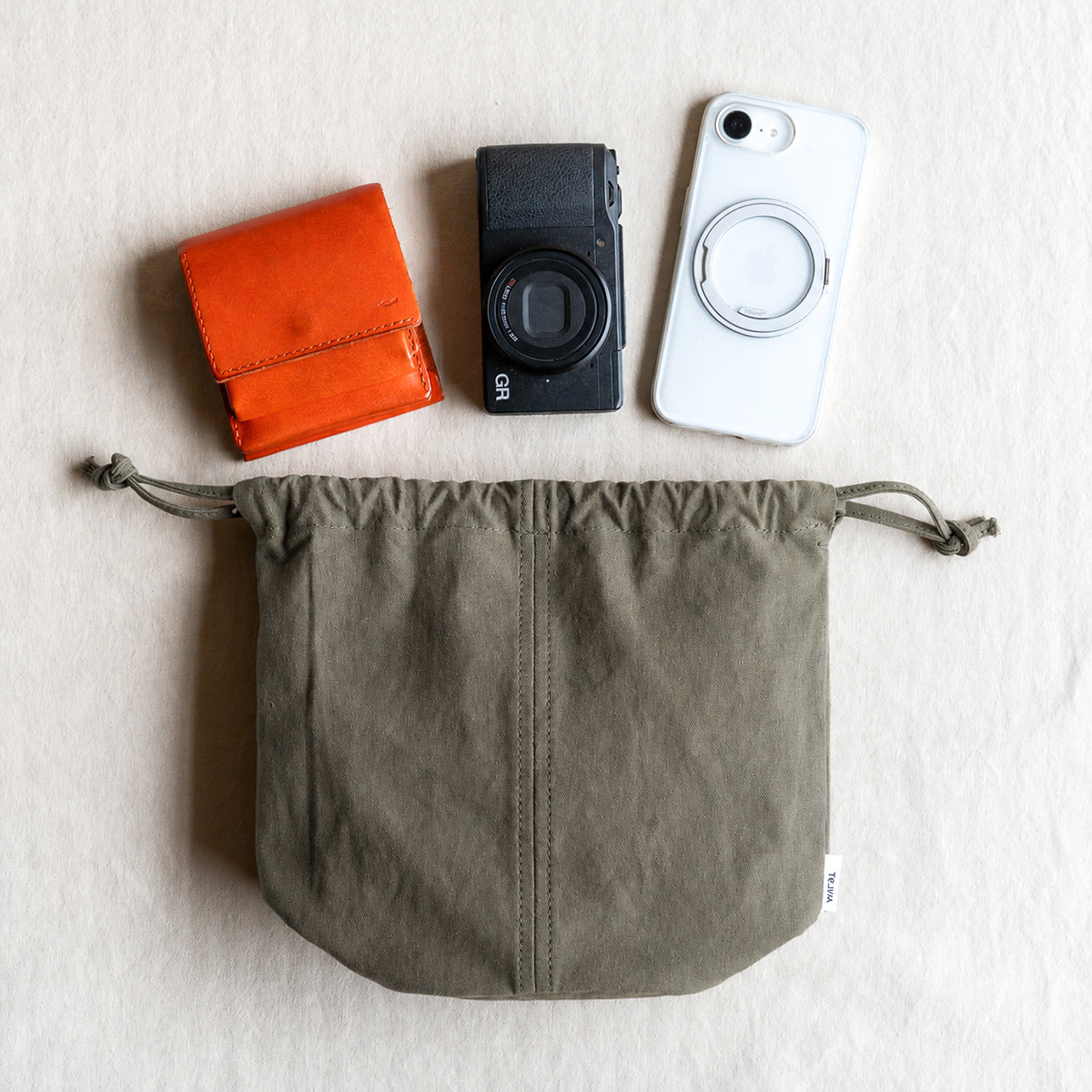 KINCHAKU POUCH - khaki -