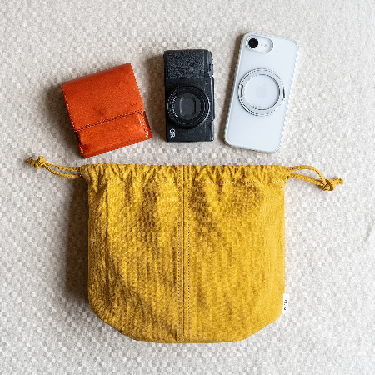 KINCHAKU POUCH - mustard -