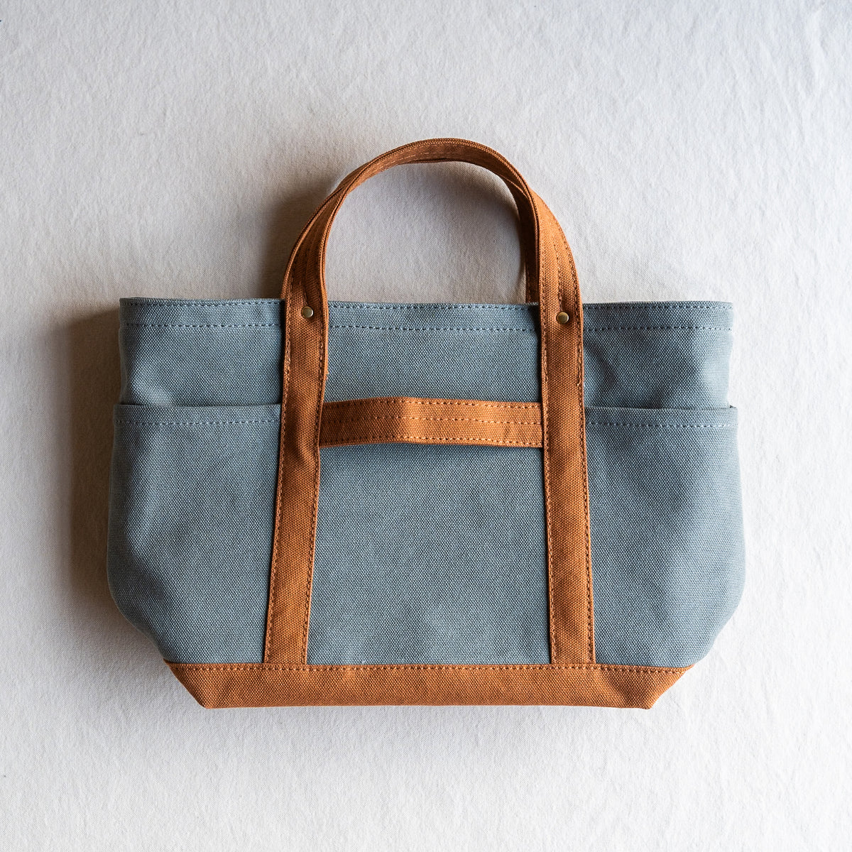 MINI TOOL TOTE Bi-color(sage×camel)