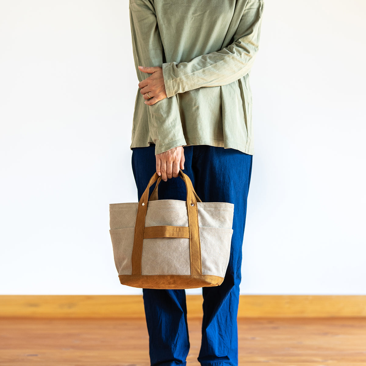 MINI TOOL TOTE Bi-color(beige×camel)