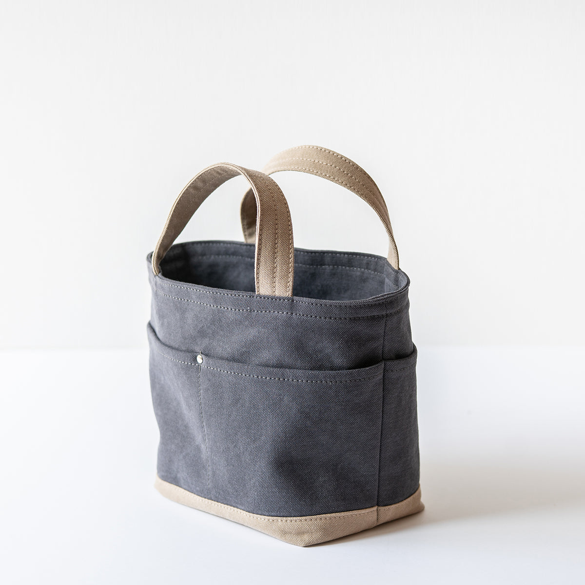 POCKET TOTE Bi-color(charcoal gray×beige)