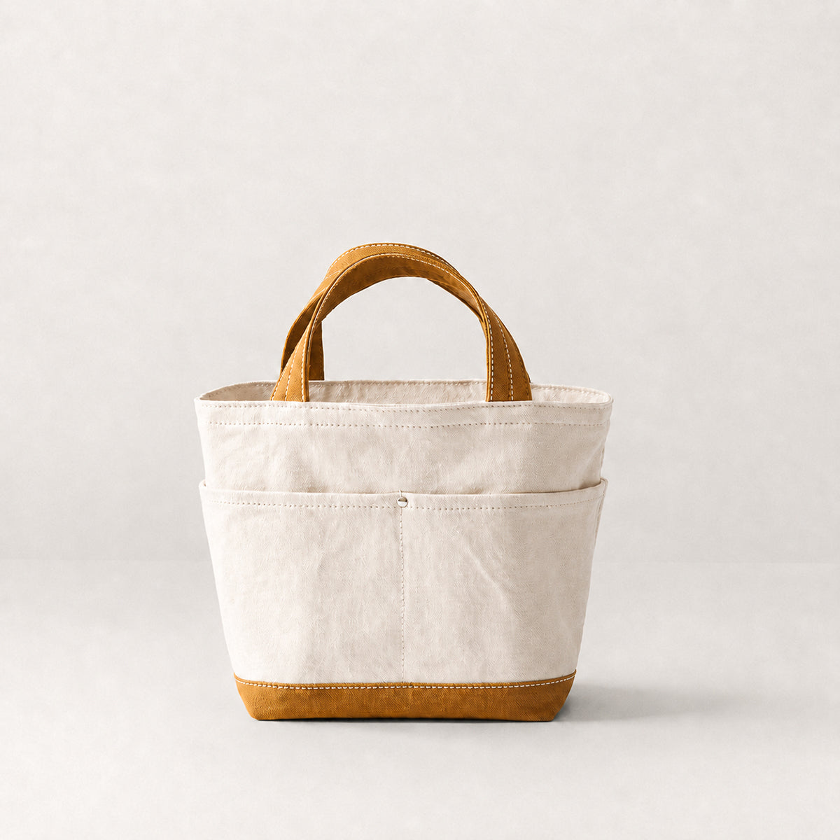 POCKET TOTE Bi-color(ivory×camel)