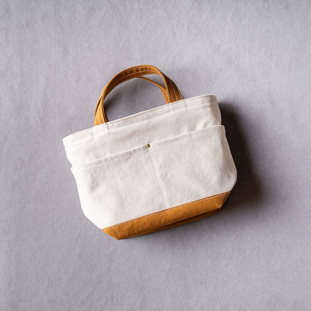POCKET TOTE Bi-color(ivory×camel)