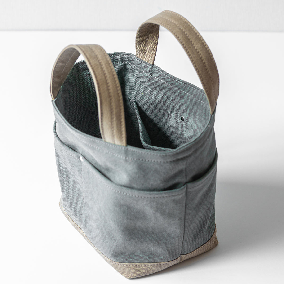 POCKET TOTE Bi-color(sage×beige)