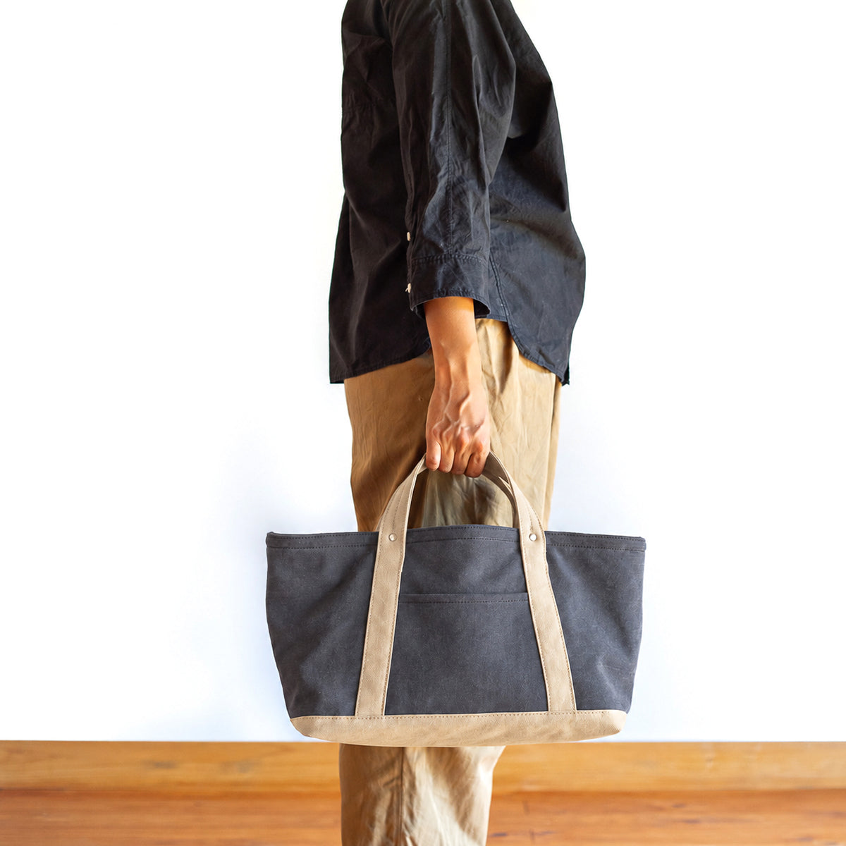 STANDARD TOTE Bi-color（charcoal gray×beige）